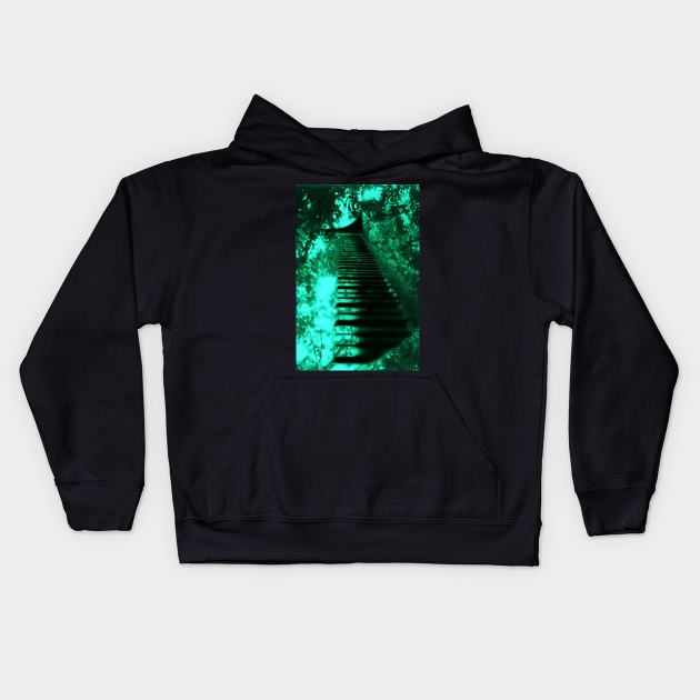 Piano in the Trees (green) Kids Hoodie by Voice0Reason